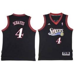 Black Throwback Dolph Schayes Twill Basketball Jersey -76ers #4 Schayes Twill Jerseys, FREE SHIPPING