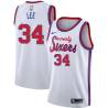 White Classic Clyde Lee Twill Basketball Jersey -76ers #34 Lee Twill Jerseys, FREE SHIPPING