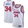 White Classic Glenn Mosley Twill Basketball Jersey -76ers #34 Mosley Twill Jerseys, FREE SHIPPING