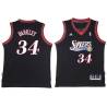 Black Throwback Charles Barkley Twill Basketball Jersey -76ers #34 Barkley Twill Jerseys, FREE SHIPPING