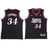 Black Throwback Terry Cummings Twill Basketball Jersey -76ers #34 Cummings Twill Jerseys, FREE SHIPPING