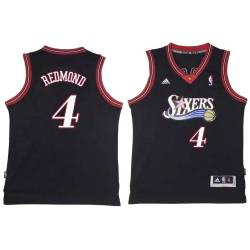 Black Throwback Marlon Redmond Twill Basketball Jersey -76ers #4 Redmond Twill Jerseys, FREE SHIPPING