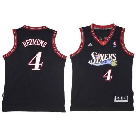 Black Throwback Marlon Redmond Twill Basketball Jersey -76ers #4 Redmond Twill Jerseys, FREE SHIPPING