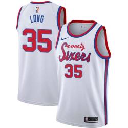 White Classic Art Long Twill Basketball Jersey -76ers #35 Long Twill Jerseys, FREE SHIPPING