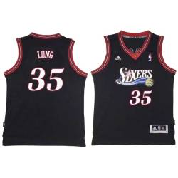 Black Throwback Art Long Twill Basketball Jersey -76ers #35 Long Twill Jerseys, FREE SHIPPING