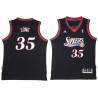 Black Throwback Art Long Twill Basketball Jersey -76ers #35 Long Twill Jerseys, FREE SHIPPING