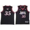 Black Throwback Deng Gai Twill Basketball Jersey -76ers #35 Gai Twill Jerseys, FREE SHIPPING