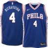 Blue Clint Richardson Twill Basketball Jersey -76ers #4 Richardson Twill Jerseys, FREE SHIPPING