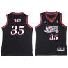 Black Throwback Christian Wood Twill Basketball Jersey -76ers #35 Wood Twill Jerseys, FREE SHIPPING