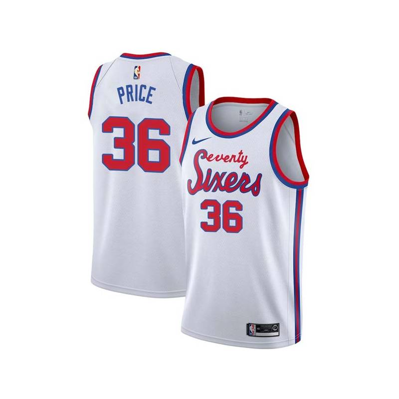 White Classic Mike Price Twill Basketball Jersey -76ers #36 Price Twill Jerseys, FREE SHIPPING