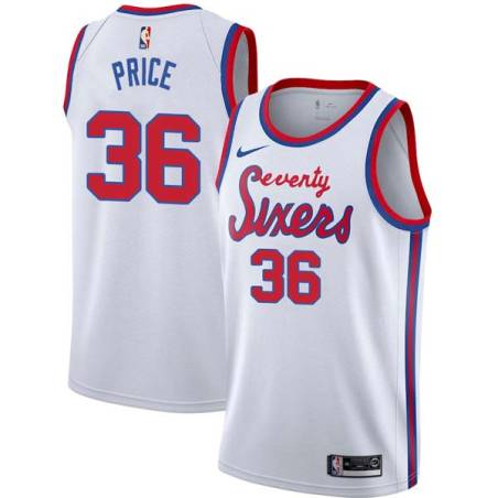 White Classic Mike Price Twill Basketball Jersey -76ers #36 Price Twill Jerseys, FREE SHIPPING