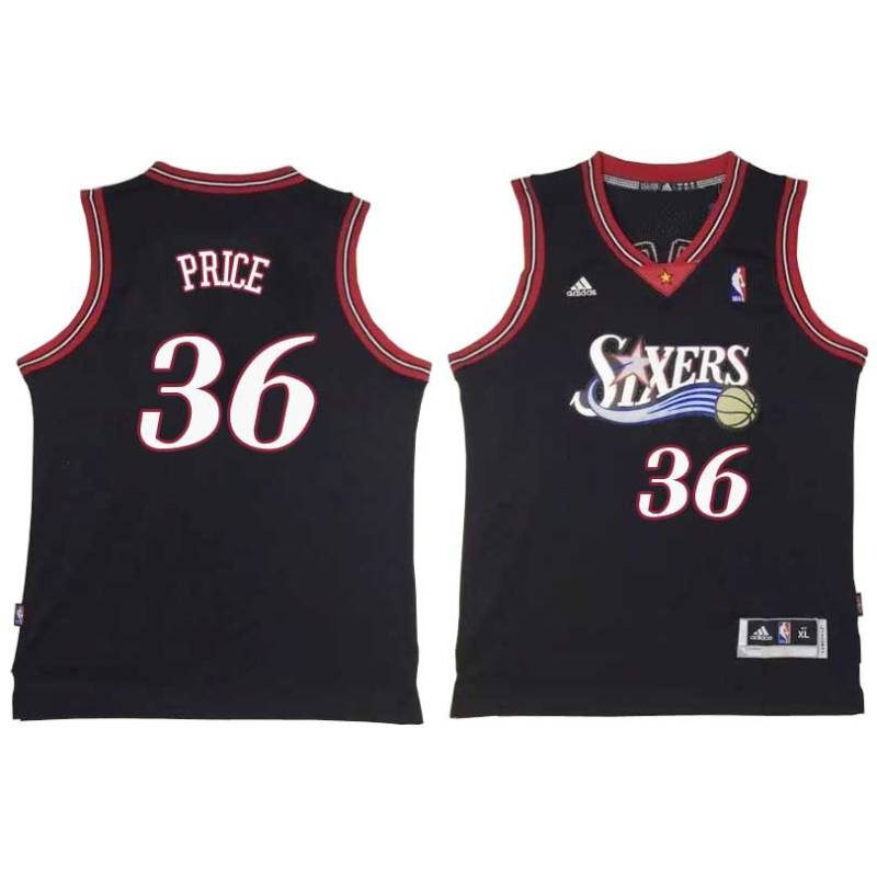 Black Throwback Mike Price Twill Basketball Jersey -76ers #36 Price Twill Jerseys, FREE SHIPPING