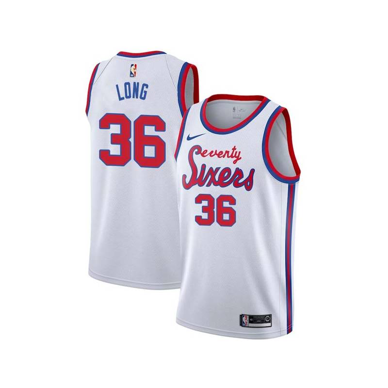 White Classic Shawn Long Twill Basketball Jersey -76ers #36 Long Twill Jerseys, FREE SHIPPING