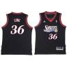 Black Throwback Shawn Long Twill Basketball Jersey -76ers #36 Long Twill Jerseys, FREE SHIPPING