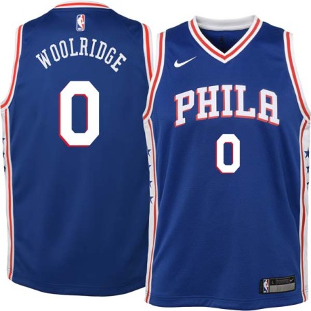 Blue Orlando Woolridge Twill Basketball Jersey -76ers #0 Woolridge Twill Jerseys, FREE SHIPPING