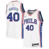 White Kurt Nimphius Twill Basketball Jersey -76ers #40 Nimphius Twill Jerseys, FREE SHIPPING