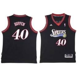 Black Throwback Dave Hoppen Twill Basketball Jersey -76ers #40 Hoppen Twill Jerseys, FREE SHIPPING