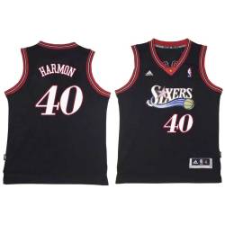 Black Throwback Jerome Harmon Twill Basketball Jersey -76ers #40 Harmon Twill Jerseys, FREE SHIPPING