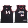 Black Throwback Tyrone Hill Twill Basketball Jersey -76ers #40 Hill Twill Jerseys, FREE SHIPPING