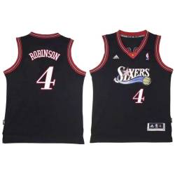 Black Throwback Cliff Robinson Twill Basketball Jersey -76ers #4 Robinson Twill Jerseys, FREE SHIPPING