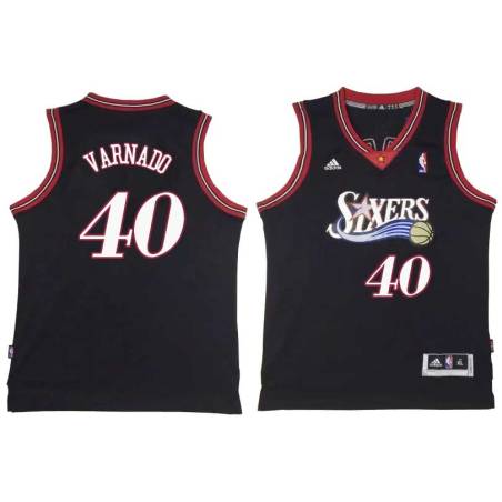 Black Throwback Jarvis Varnado Twill Basketball Jersey -76ers #40 Varnado Twill Jerseys, FREE SHIPPING