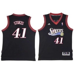 Black Throwback Greg Stokes Twill Basketball Jersey -76ers #41 Stokes Twill Jerseys, FREE SHIPPING