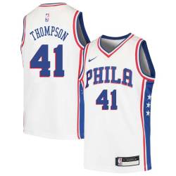 White LaSalle Thompson Twill Basketball Jersey -76ers #41 Thompson Twill Jerseys, FREE SHIPPING