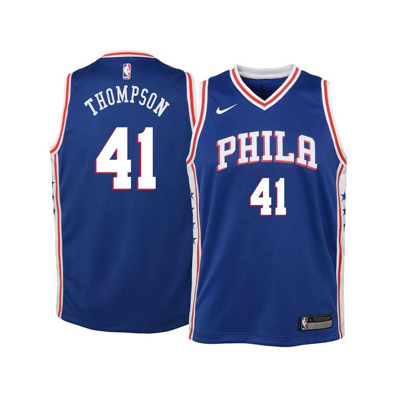 Blue LaSalle Thompson Twill Basketball Jersey -76ers #41 Thompson Twill Jerseys, FREE SHIPPING