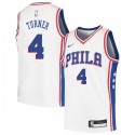 White Andre Turner Twill Basketball Jersey -76ers #4 Turner Twill Jerseys, FREE SHIPPING