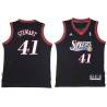 Black Throwback Kebu Stewart Twill Basketball Jersey -76ers #41 Stewart Twill Jerseys, FREE SHIPPING