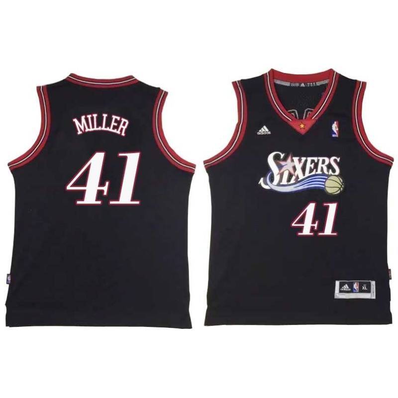 Black Throwback Anthony Miller Twill Basketball Jersey -76ers #41 Miller Twill Jerseys, FREE SHIPPING