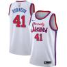 White Classic Thomas Robinson Twill Basketball Jersey -76ers #41 Robinson Twill Jerseys, FREE SHIPPING