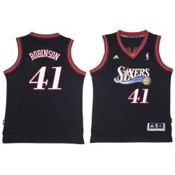 Black Throwback Thomas Robinson Twill Basketball Jersey -76ers #41 Robinson Twill Jerseys, FREE SHIPPING