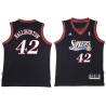 Black Throwback Jeff Halliburton Twill Basketball Jersey -76ers #42 Halliburton Twill Jerseys, FREE SHIPPING