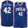 Blue Harvey Catchings Twill Basketball Jersey -76ers #42 Catchings Twill Jerseys, FREE SHIPPING