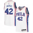 White Mike Gminski Twill Basketball Jersey -76ers #42 Gminski Twill Jerseys, FREE SHIPPING