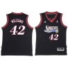 Black Throwback Scott Williams Twill Basketball Jersey -76ers #42 Williams Twill Jerseys, FREE SHIPPING