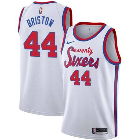 White Classic Allan Bristow Twill Basketball Jersey -76ers #44 Bristow Twill Jerseys, FREE SHIPPING