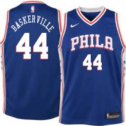 Blue Jerry Baskerville Twill Basketball Jersey -76ers #44 Baskerville Twill Jerseys, FREE SHIPPING