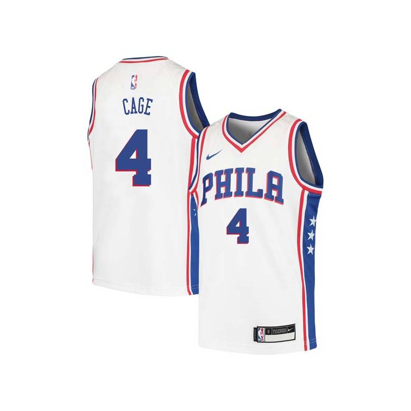 Michael Cage Twill Basketball Jersey -76ers #4 Cage Twill Jerseys, FREE SHIPPING