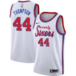 White Classic Paul Thompson Twill Basketball Jersey -76ers #44 Thompson Twill Jerseys, FREE SHIPPING
