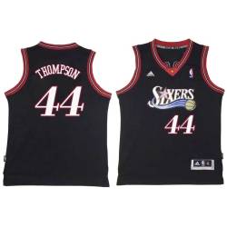 Black Throwback Paul Thompson Twill Basketball Jersey -76ers #44 Thompson Twill Jerseys, FREE SHIPPING