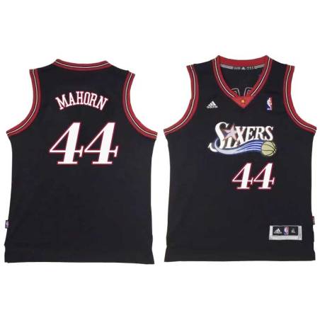 Black Throwback Rick Mahorn Twill Basketball Jersey -76ers #44 Mahorn Twill Jerseys, FREE SHIPPING