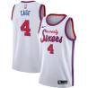 White Classic Michael Cage Twill Basketball Jersey -76ers #4 Cage Twill Jerseys, FREE SHIPPING