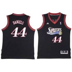 Black Throwback Lloyd Daniels Twill Basketball Jersey -76ers #44 Daniels Twill Jerseys, FREE SHIPPING