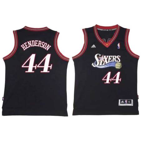 Black Throwback Alan Henderson Twill Basketball Jersey -76ers #44 Henderson Twill Jerseys, FREE SHIPPING