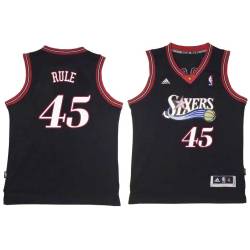 Black Throwback Bob Rule Twill Basketball Jersey -76ers #45 Rule Twill Jerseys, FREE SHIPPING