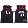 Black Throwback Bob Rule Twill Basketball Jersey -76ers #45 Rule Twill Jerseys, FREE SHIPPING