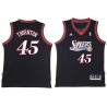 Black Throwback Bob Thornton Twill Basketball Jersey -76ers #45 Thornton Twill Jerseys, FREE SHIPPING