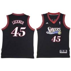 Black Throwback Eric Leckner Twill Basketball Jersey -76ers #45 Leckner Twill Jerseys, FREE SHIPPING